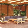 Image de Salon de jardin modulable Vidaxl bois gris 11 pieces x 63.5 x 62.5 11 personnes