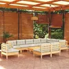 Image de Salon de jardin modulable vidaxl bois 8 personnes 11 pieces