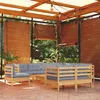 Image de vidaXL Bois de Pin Massif Salon de Jardin 10 pcs avec Coussins Mobilier de Patio Meubles d'Extérieur Mobilier de Jardin 3096772