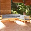 Image de Salon de jardin Vidaxl bois gris 8 pieces 63.5 x 63.5 x 28.5 8 personnes