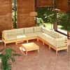 Image de vidaXL Bois de Pin Massif Salon de Jardin 8 pcs avec Coussins Mobilier de Patio Meubles d'Extérieur Mobilier de Jardin 3096797