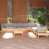 Image de vidaXL Bois de Pin Massif Salon de Jardin 10 pcs avec Coussins Mobilier de Patio Meubles d'Extérieur Mobilier de Jardin 3096820