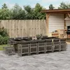 Image de vidaXL Ensemble à Manger de Jardin avec Coussins 17 pcs, Table et Chaises à Dossier Rabattable, Meubles d'Extérieur Patio 3211004