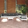 Image de Salon de jardin Vidaxl bois massif 10 pieces gris x 63.5 x 28.5 cm 10 personnes
