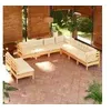 Image de Salon de jardin Vidaxl bois beige 9 pieces x 63.5 x 62.5 9 personnes