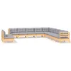 Image de Salon de jardin modulable Vidaxl 11 pieces 11 personnes gris 60 x 63.5 x 62.5 bois