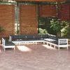 Image de Salon de jardin Vidaxl bois gris 3 pieces 11 personnes
