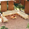 Image de Salon de jardin modulable vidaxl bois 12 personnes 12 pieces