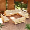Image de vidaXL Bois de Pin Massif Salon de Jardin 11 pcs avec Coussins Mobilier de Patio Meubles d'Extérieur Mobilier de Jardin 3096863
