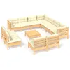Image de Salon de jardin modulable Vidaxl beige bois 12 personnes 63.5 x 63.5 x 28.5 12 pieces