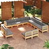 Image de vidaXL Salon de jardin 13 pcs avec coussins gris bois de pin massif 3096886