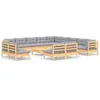 Image de Salon de jardin modulable Vidaxl Bois gris 14 pieces 63.5 x 63.5 x 62.5 13 personnes