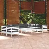 Image de vidaXL Bois de Pin Massif Salon de Jardin 10 pcs avec Coussins Mobilier de Patio Meubles d'Extérieur Mobilier de Jardin 3096906