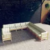 Image de Salon de jardin modulable Vidaxl bois beige 5 pieces 11 personnes