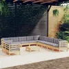 Image de Salon de jardin VIDAXL bois gris 12 pieces x 63.5 x 62.5 12 personnes