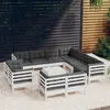 Image de vidaXL Bois de Pin Massif Salon de Jardin 12 pcs avec Coussins Mobilier de Patio Meubles d'Extérieur Mobilier de Jardin 3096942