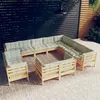 Image de vidaXL Bois de Pin Massif Salon de Jardin 12 pcs avec Coussins Mobilier de Patio Meubles d'Extérieur Mobilier de Jardin 3096947
