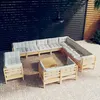 Image de vidaXL Bois de Pin Massif Salon de Jardin 13 pcs avec Coussins Mobilier de Patio Meubles d'Extérieur Mobilier de Jardin 3096953