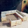 Image de vidaXL Bois de Pin Massif Salon de Jardin 13 pcs avec Coussins Mobilier de Patio Meubles d'Extérieur Mobilier de Jardin 3096959