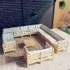 Image de vidaXL Bois de Pin Massif Salon de Jardin 14 pcs avec Coussins Mobilier de Patio Meubles d'Extérieur Mobilier de Jardin 3096965
