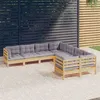 Image de Gris VIDAXL 8 personnes salon de jardin 8 pieces x 63.5 x 62.5 bois