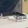 Image de Salon de jardin vidaxl Bois 12 personnes 9 pieces