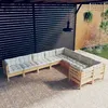 Image de vidaXL Bois de Pin Massif Salon de Jardin 9 pcs avec Coussins Mobilier de Patio Meubles d'Extérieur Mobilier de Jardin 3096983