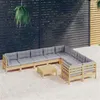 Image de Salon de jardin modulable vidaxl bois 6 personnes 10 pieces