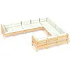 Image de Salon de jardin modulable vidaxl bois 7 personnes 10 pieces