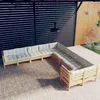 Image de Salon de jardin modulable Vidaxl bois beige 4 pieces 10 personnes