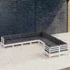 Image de Salon de jardin modulable vidaxl Bois 8 personnes 10 pieces