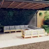 Image de Salon de jardin modulable Vidaxl bois gris 11 pieces x 63.5 x 62.5 10 personnes