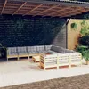 Image de Salon de jardin Vidaxl bois gris 12 pieces x 63.5 x 62.5 10 personnes