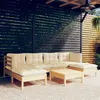 Image de vidaXL 7-delige Loungeset met cràmekleurige kussens grenenhout3097085