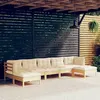Image de vidaXL Bois de Pin Massif Salon de Jardin 7 pcs avec Coussins Mobilier de Patio Meubles d'Extérieur Mobilier de Jardin 3097091