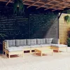 Image de vidaXL Bois de Pin Massif Salon de Jardin 8 pcs avec Coussins Mobilier de Patio Meubles d'Extérieur Mobilier de Jardin 3097096