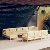 Image de Salon de jardin modulable Vidaxl bois beige 2 pieces 11 personnes