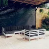 Image de Salon de jardin Vidaxl bois blanc 10 pieces x 63.5 x 62.5 9 personnes
