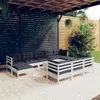 Image de Salon de jardin modulable Vidaxl 11 pieces 10 personnes bois x 63.5 x 62.5 cm gris
