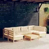 Image de Salon de jardin modulable Vidaxl bois beige 7 pieces x 63.5 x 62.5 6 personnes