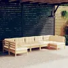 Image de vidaXL Bois de Pin Massif Salon de Jardin 7 pcs avec Coussins Mobilier de Patio Meubles d'Extérieur Mobilier de Jardin 3097163