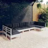 Image de Salon de jardin modulable Vidaxl bois gris 2 pieces 7 personnes