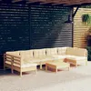 Image de vidaXL Bois de Pin Massif Salon de Jardin 8 pcs avec Coussins Mobilier de Patio Meubles d'Extérieur Mobilier de Jardin 3097169