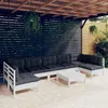 Image de vidaXL Bois de Pin Massif Salon de Jardin 8 pcs avec Coussins Mobilier de Patio Meubles d'Extérieur Mobilier de Jardin 3097170