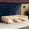 Image de vidaXL Bois de Pin Massif Salon de Jardin 10 pcs avec Coussins Mobilier de Patio Meubles d'Extérieur Mobilier de Jardin 3097181