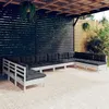 Image de vidaXL Bois de Pin Massif Salon de Jardin 10 pcs avec Coussins Mobilier de Patio Meubles d'Extérieur Mobilier de Jardin 3097188