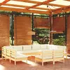 Image de vidaXL Bois de Pin Massif Salon de Jardin 11 pcs avec Coussins Mobilier de Patio Meubles d'Extérieur Mobilier de Jardin 3097211