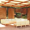 Image de vidaXL Bois de Pin Massif Salon de Jardin 13 pcs avec Coussins Mobilier de Patio Meubles d'Extérieur Mobilier de Jardin 3097235