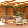 Image de Salon de jardin modulable Vidaxl bois gris 14 pieces x 63.5 x 62.5 13 personnes