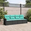Image de vidaXL Salon de Jardin avec Coussins 4 pcs, Canapés de Terrasse, Ensemble de Meubles de Patio, Mobilier d'Extérieur, Noir 3258172